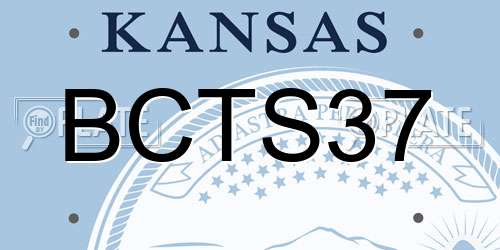 BCTS37 Kansas License Plate