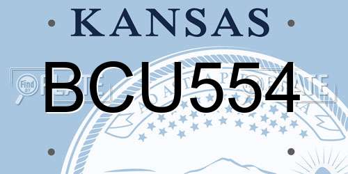 BCU554 Kansas License Plate