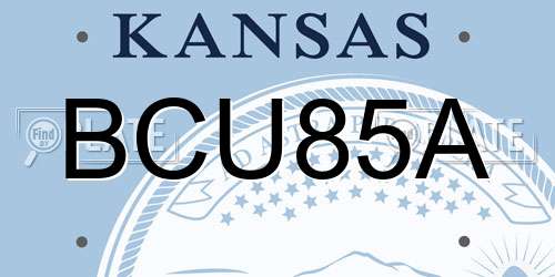 BCU85A Kansas License Plate