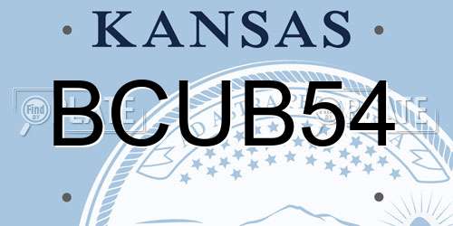 BCUB54 Kansas License Plate