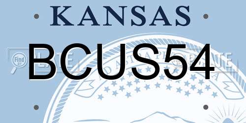 BCUS54 Kansas License Plate