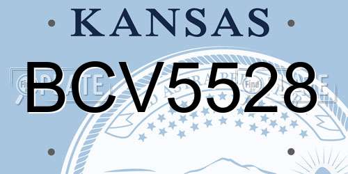 BCV5528 Kansas License Plate