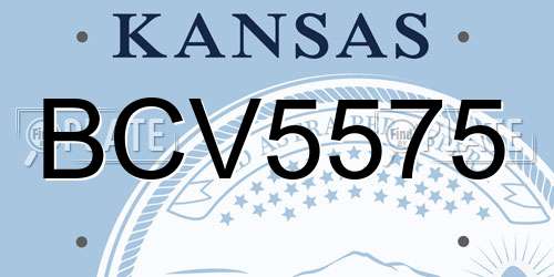 BCV5575 Kansas License Plate