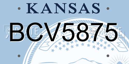 BCV5875 Kansas License Plate