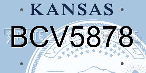 BCV5878 Kansas License Plate