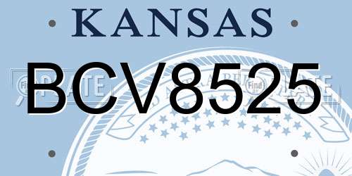 BCV8525 Kansas License Plate