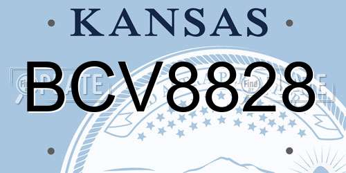 BCV8828 Kansas License Plate