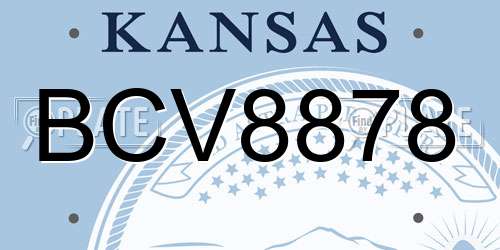 BCV8878 Kansas License Plate
