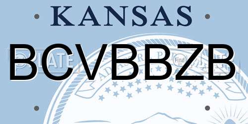 BCVBBZB Kansas License Plate