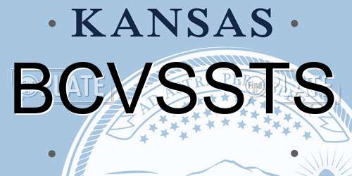 BCVSSTS Kansas License Plate