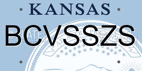 BCVSSZS Kansas License Plate