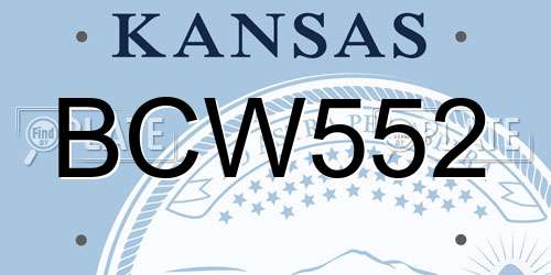 BCW552 Kansas License Plate
