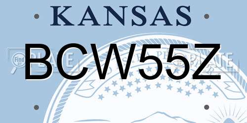BCW55Z Kansas License Plate