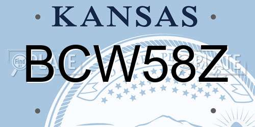 BCW58Z Kansas License Plate