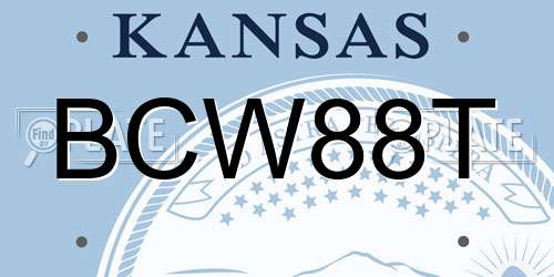 BCW88T Kansas License Plate