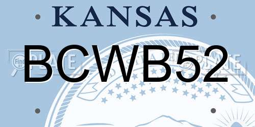 BCWB52 Kansas License Plate
