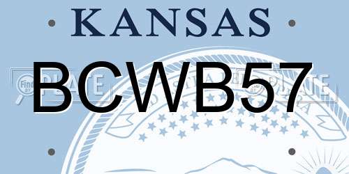 BCWB57 Kansas License Plate