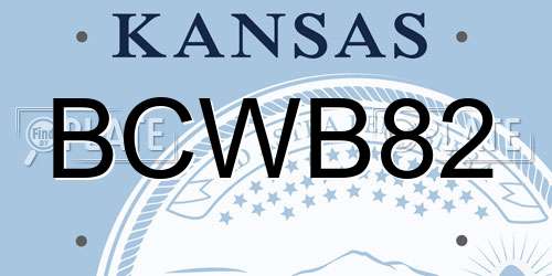 BCWB82 Kansas License Plate
