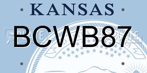 BCWB87 Kansas License Plate