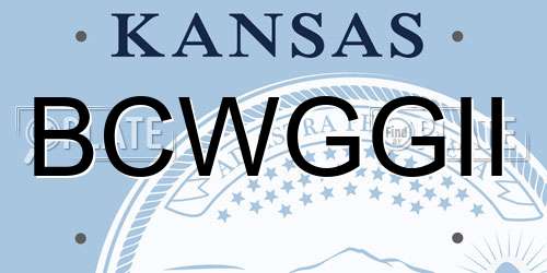 BCWGGII Kansas License Plate