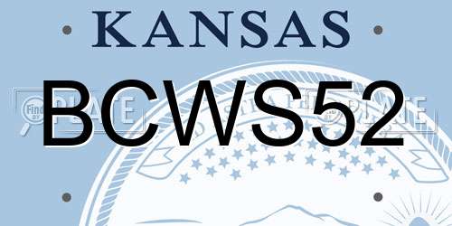 BCWS52 Kansas License Plate