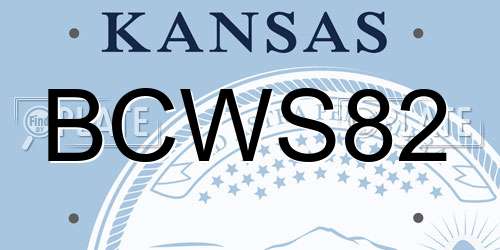 BCWS82 Kansas License Plate