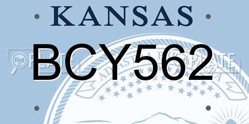 BCY562 Kansas License Plate