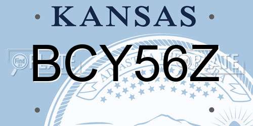BCY56Z Kansas License Plate