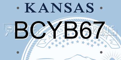 BCYB67 Kansas License Plate