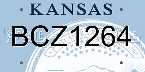 BCZ1264 Kansas License Plate