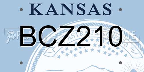 BCZ210 Kansas License Plate