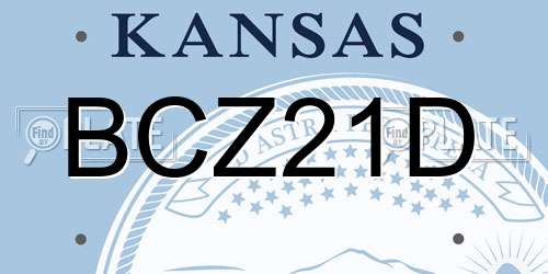 BCZ21D Kansas License Plate