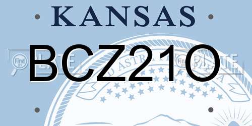 BCZ21O Kansas License Plate