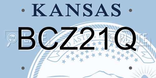 BCZ21Q Kansas License Plate