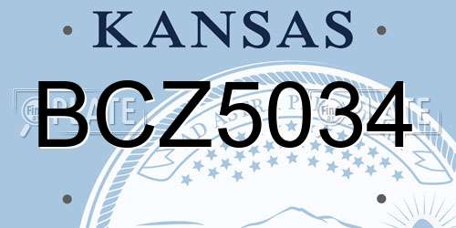BCZ5034 Kansas License Plate