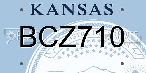 BCZ710 Kansas License Plate