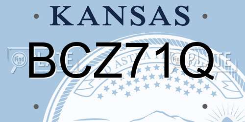 BCZ71Q Kansas License Plate
