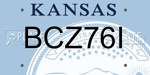 BCZ76I Kansas License Plate