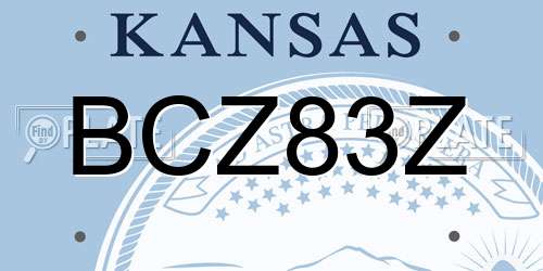 BCZ83Z Kansas License Plate