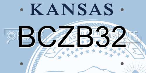 BCZB32 Kansas License Plate
