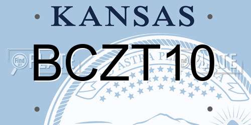 BCZT10 Kansas License Plate