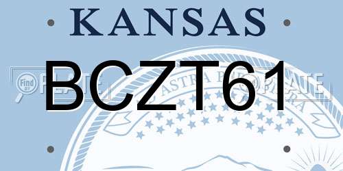 BCZT61 Kansas License Plate