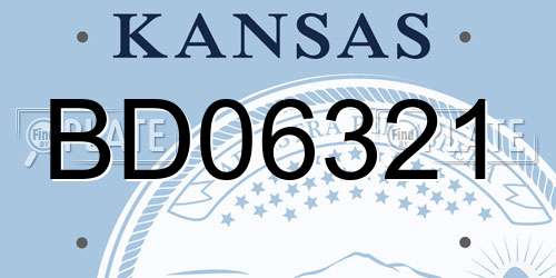 BD06321 Kansas License Plate