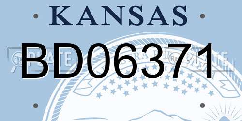 BD06371 Kansas License Plate