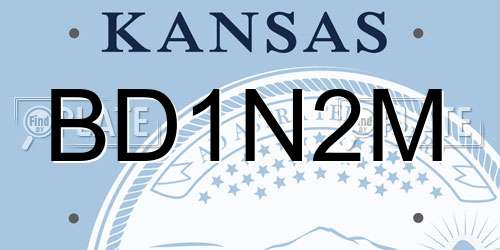 BD1N2M Kansas License Plate