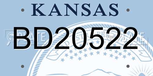 BD20522 Kansas License Plate