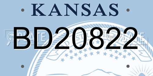 BD20822 Kansas License Plate
