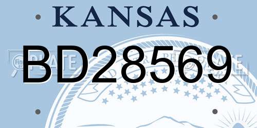 BD28569 Kansas License Plate