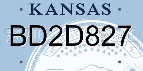BD2D827 Kansas License Plate