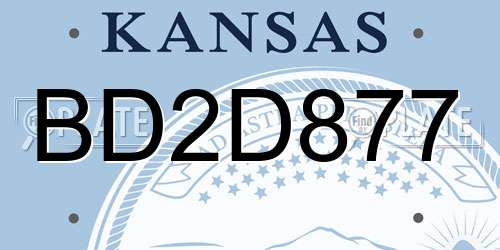 BD2D877 Kansas License Plate